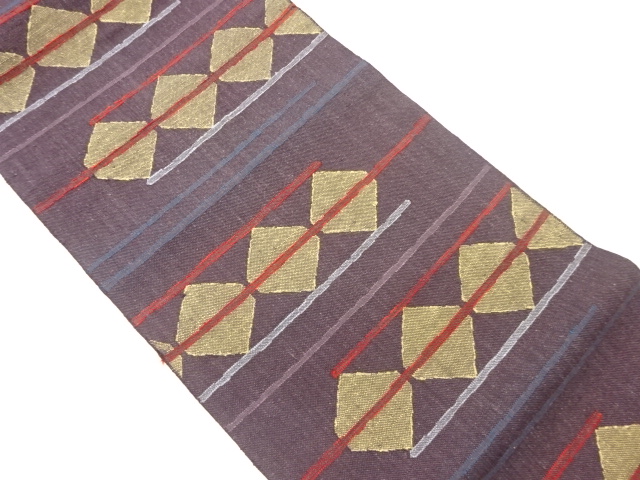 JAPANESE NAGOYA OBI / MAWATA TSUMUGI / WOVEN RHOMBUS